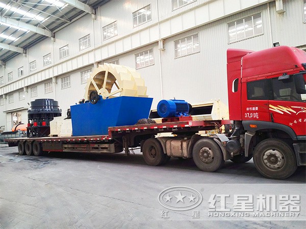 紅星發(fā)往湖南的洗砂機(jī)、破碎機(jī)等設(shè)備