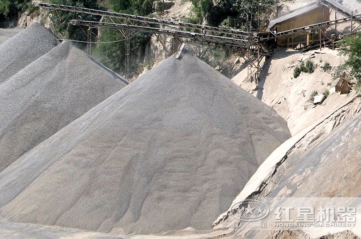 機(jī)制砂成品，一條生產(chǎn)線可有多種規(guī)格成品